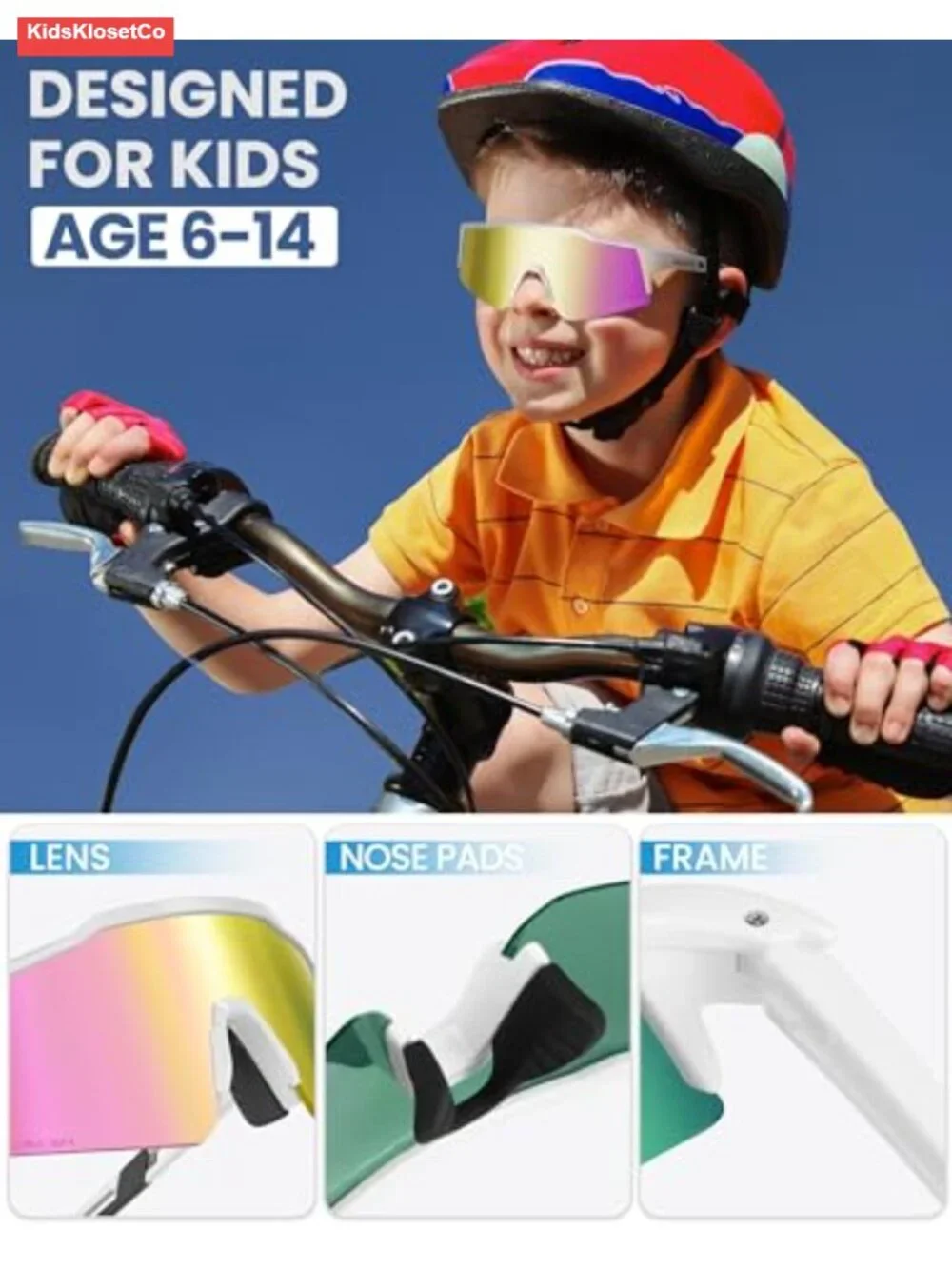 Kids Polarized Baseball Sunglasses UV400 TR90 Frame for Sports